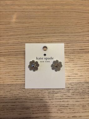 kate spade Silver Floral Pyramid Stud Earrings